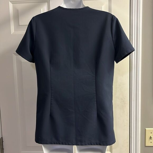 FIGS Technical Collection Navy Short Sleeve V-Neck Medical Scrub Shirt Pocket-XS - Picture 8 of 12